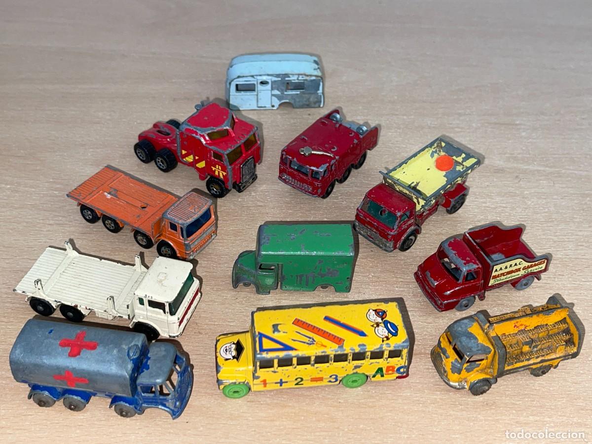 Voitures miniatures Matchbox: 310- Matchbox Lesney LOTE 10 camiones Ergomatic Thames Trader Foamite Bantam Foden Girder School Bus