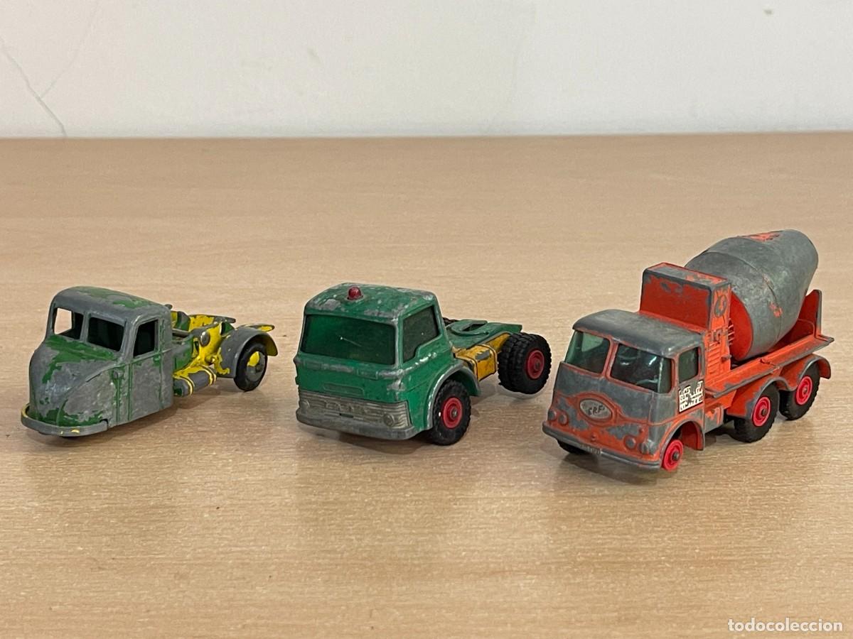 Coches a escala Matchbox: 313- Matchbox Lesney Crescent LOTE 3 camiones Ready Mix Concrete Truck Ford Tractor Scammell Scarab