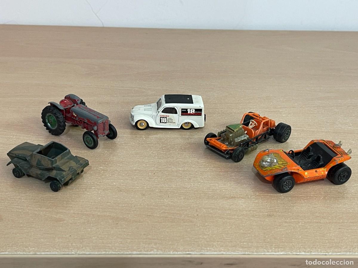Auto in scala Matchbox: 314- Matchbox Lesney Dinky Toys Brumm LOTE 5 veh&iacute;culos Buggy Sand Cat Scout Car Tractor a&ntilde;os 60 y 70
