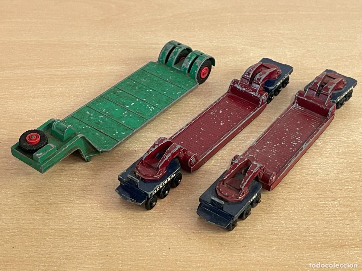 Coches a escala Matchbox: 334- Matchbox Lesney Lote 3 Trailers Remolques Dyson Low-Loader y Crane 200 Ton Transporter a&ntilde;os 60