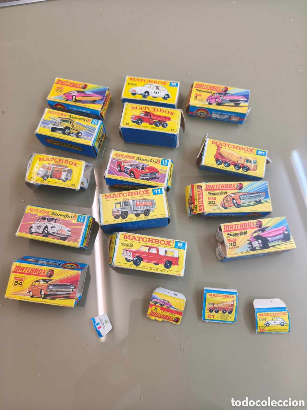 Coches a escala Matchbox: Lote cajas vac&iacute;as matchbox