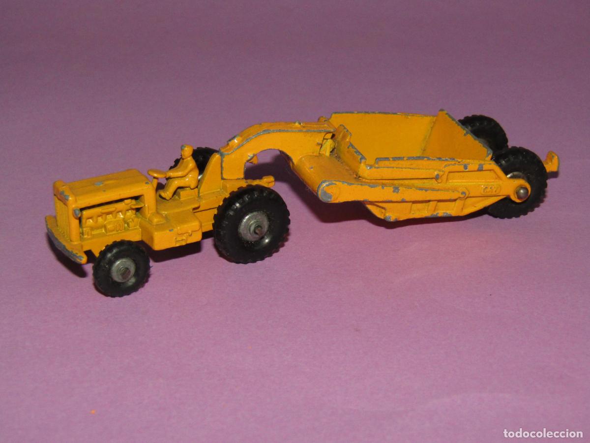 Coches a escala Matchbox: Antiguo CATERPILLAR EARTH SCRAPER de MATCHBOX de LESNEY del A&ntilde;o 1957 Made in England