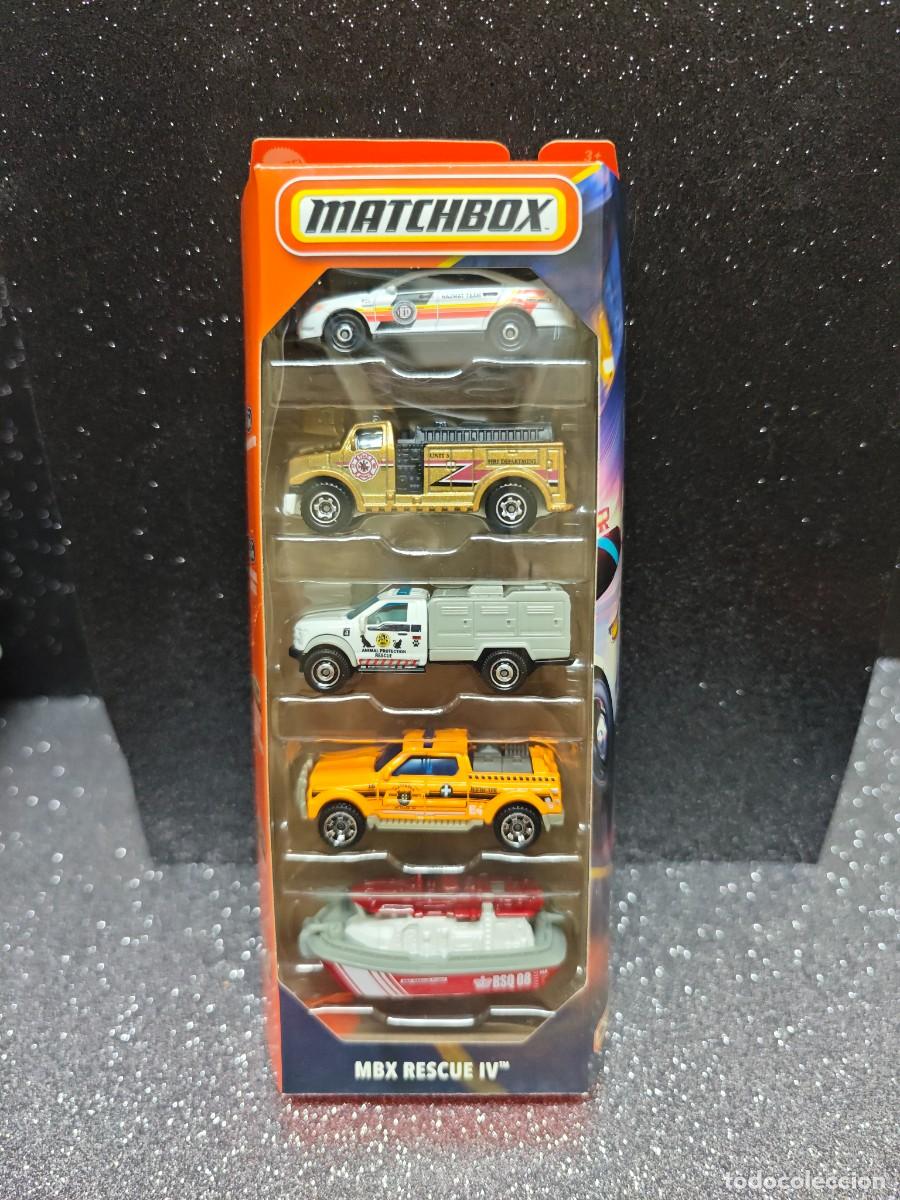 Coches a escala Matchbox: PACK DE 5 COCHES MATCHBOX MBX RESCUE IV