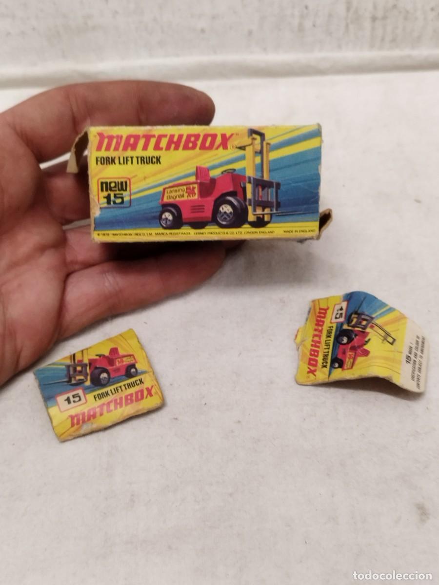 Coches a escala Matchbox: Antigua caja Matchbox, para vehiculo Fork Lifft Truck. Toro, traspale. A restaurar.