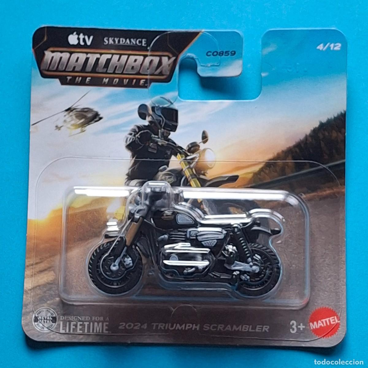 Coches a escala Matchbox: MATCHBOX 2026 THE MOVIE 4/12 - 2024 TRIUMPH SCRAMBLER MOTO - NUEVO EN BLISTER - 1/64