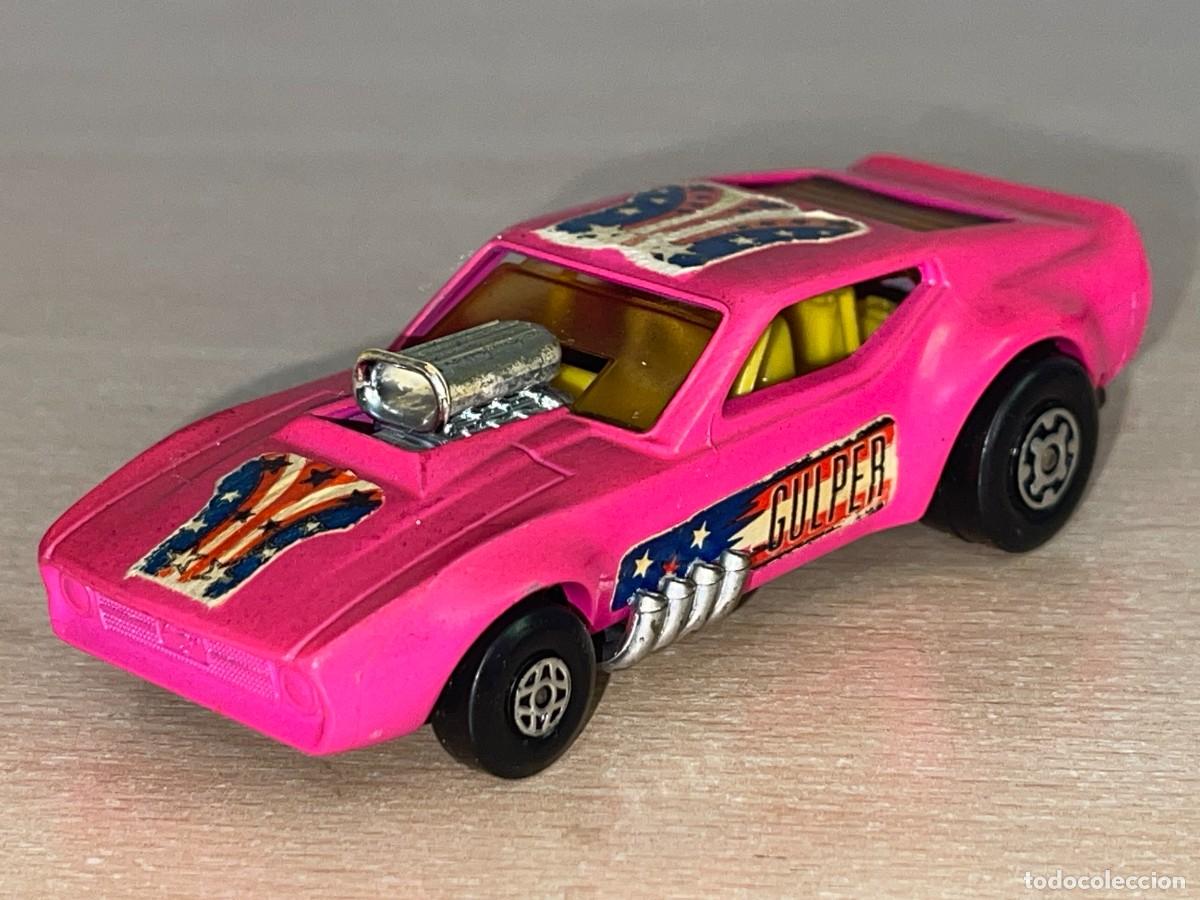 Coches a escala Matchbox: 401- Antiguo coche Matchbox GUS'S GULPER K-38 rosa 1972 Made in England Speed Kings Lesney