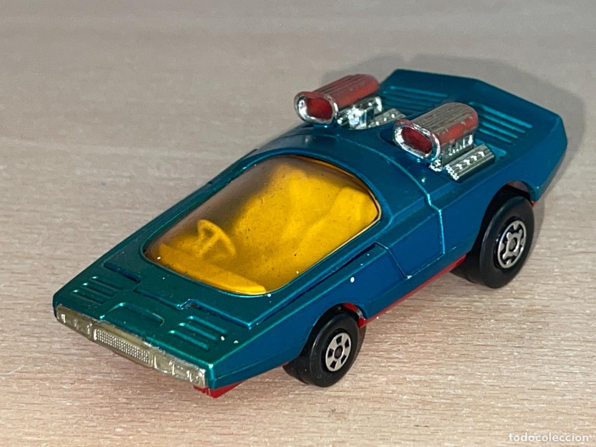 Carros em escala Matchbox: 408 (A)- Antiguo coche Matchbox BANDOLERO K-36/41 azul 1972 Made in England Speed Kings Lesney
