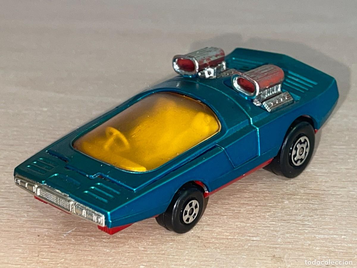 Carros em escala Matchbox: 409 (B)- Antiguo coche Matchbox BANDOLERO K-36/41 azul 1972 Made in England Speed Kings Lesney