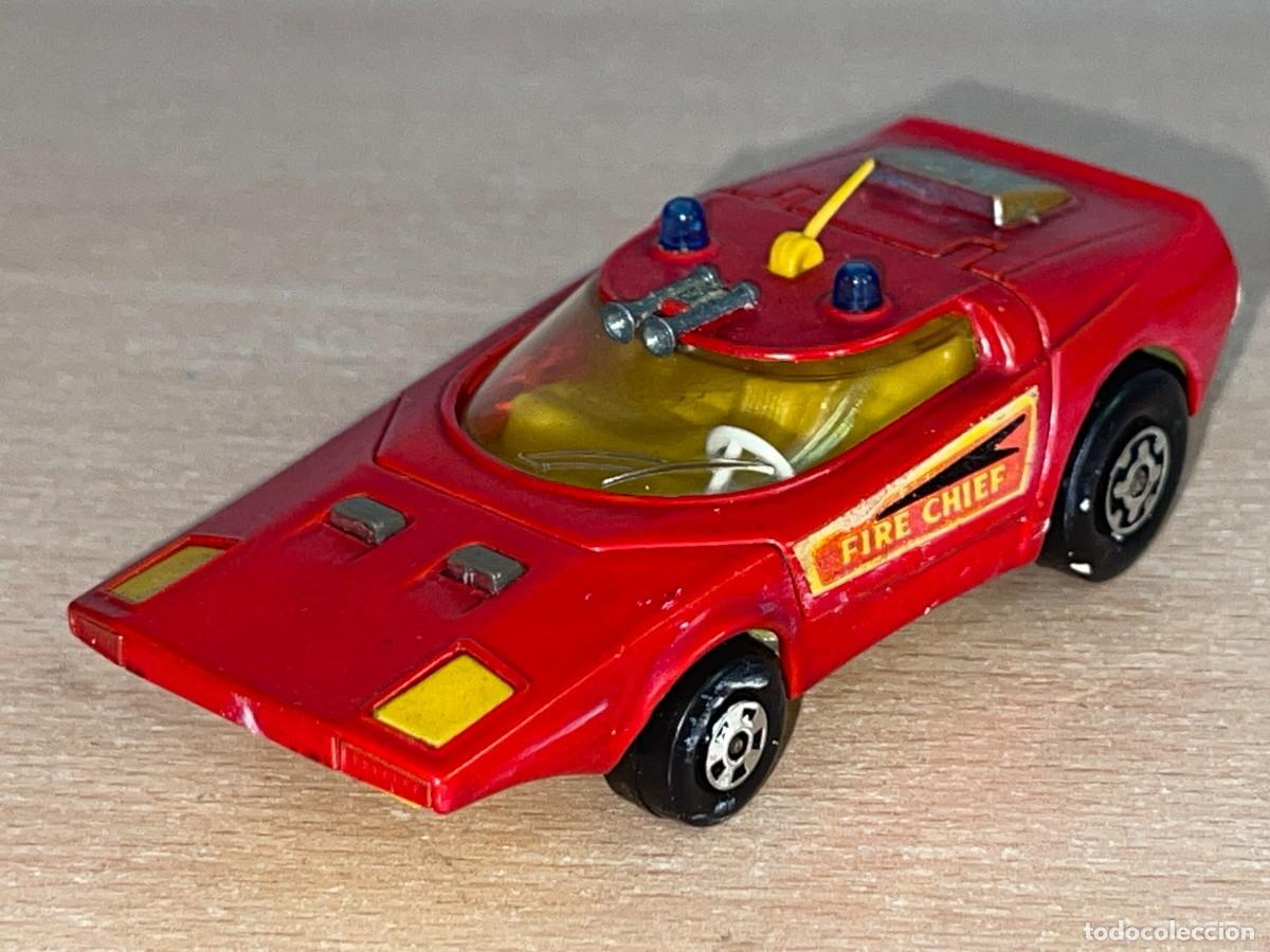 Carros em escala Matchbox: 411- Antiguo coche Matchbox SHOVEL NOSE K-32/40 Fire Chief 1971 Made in England Speed Kings Lesney