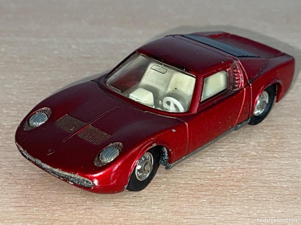 Carros em escala Matchbox: 414- Antiguo coche Matchbox King Size LAMBORGHINI MIURA K-24 burdeos 1969 Made in England Lesney