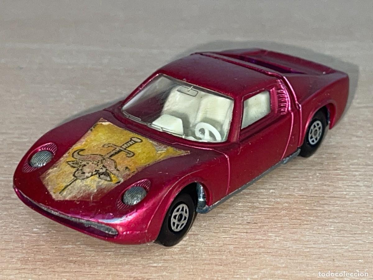 Coches a escala Matchbox: 415- Antiguo coche Matchbox LAMBORGHINI MIURA K-24 fucsia 1970 Made in England Speed Kings Lesney