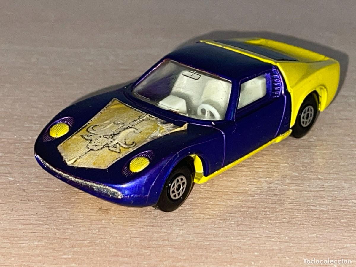 Coches a escala Matchbox: 423- Antiguo coche Matchbox LAMBORGHINI MIURA K-24 morado 1970 Made England Speed Kings Lesney RARO!