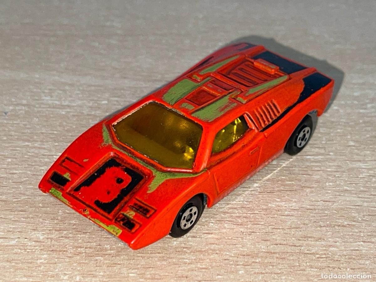 Coches a escala Matchbox: 438- Antiguo coche Matchbox Superfast Lamborghini Countach N&ordm; 27 rojo 1973 Made in England Lesney