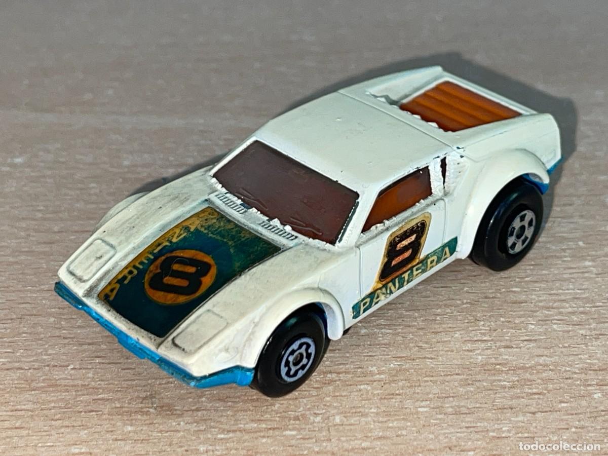 Coches a escala Matchbox: 440 Antiguo coche Matchbox Superfast Tomaso Pantera N&ordm; 8 blanco 1975 Made in England Lesney die-cas