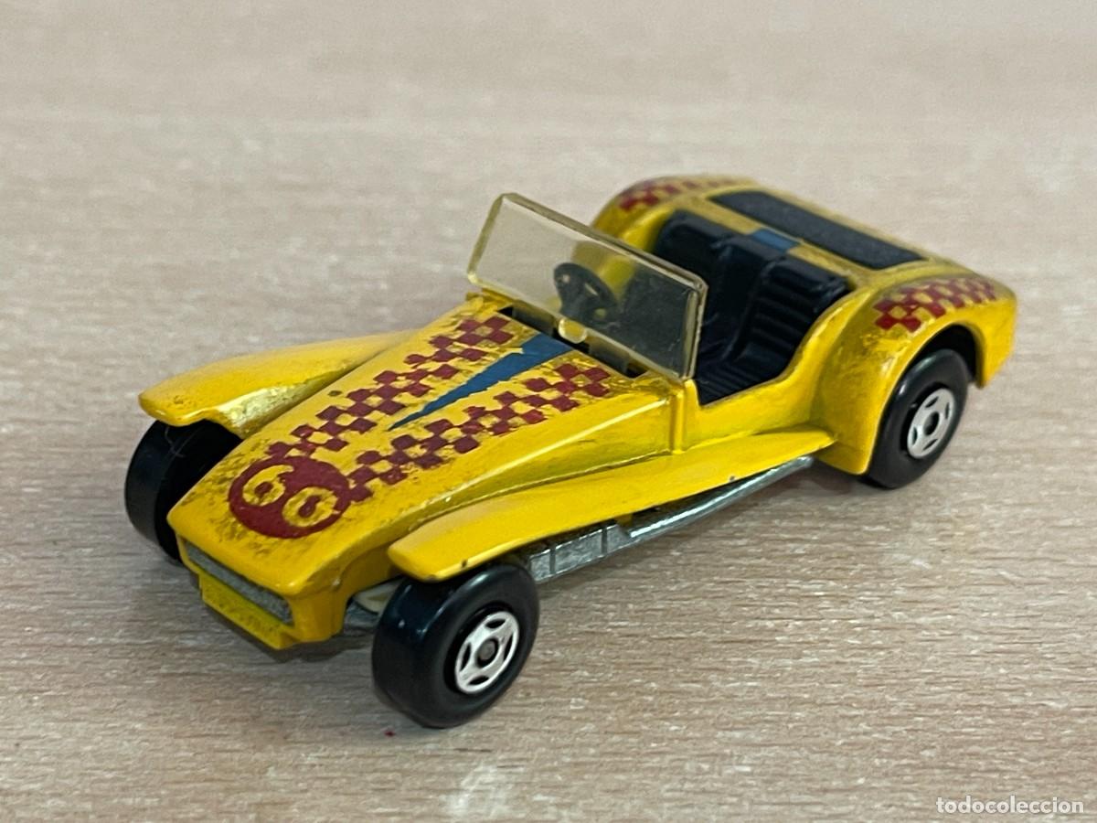 Coches a escala Matchbox: 501- Antiguo coche Matchbox Superfast Lotus Super Seven N&ordm; 80 amarillo 1971 England Lesney die-cast