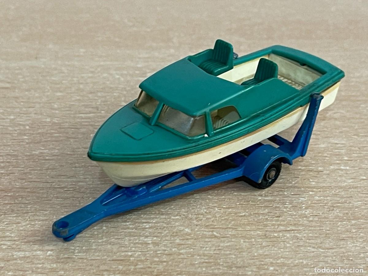 Coches a escala Matchbox: 512- Antiguo Remolque y Barco Matchbox N&ordm; 9 a&ntilde;os 60 Made in England Lesney die-cast