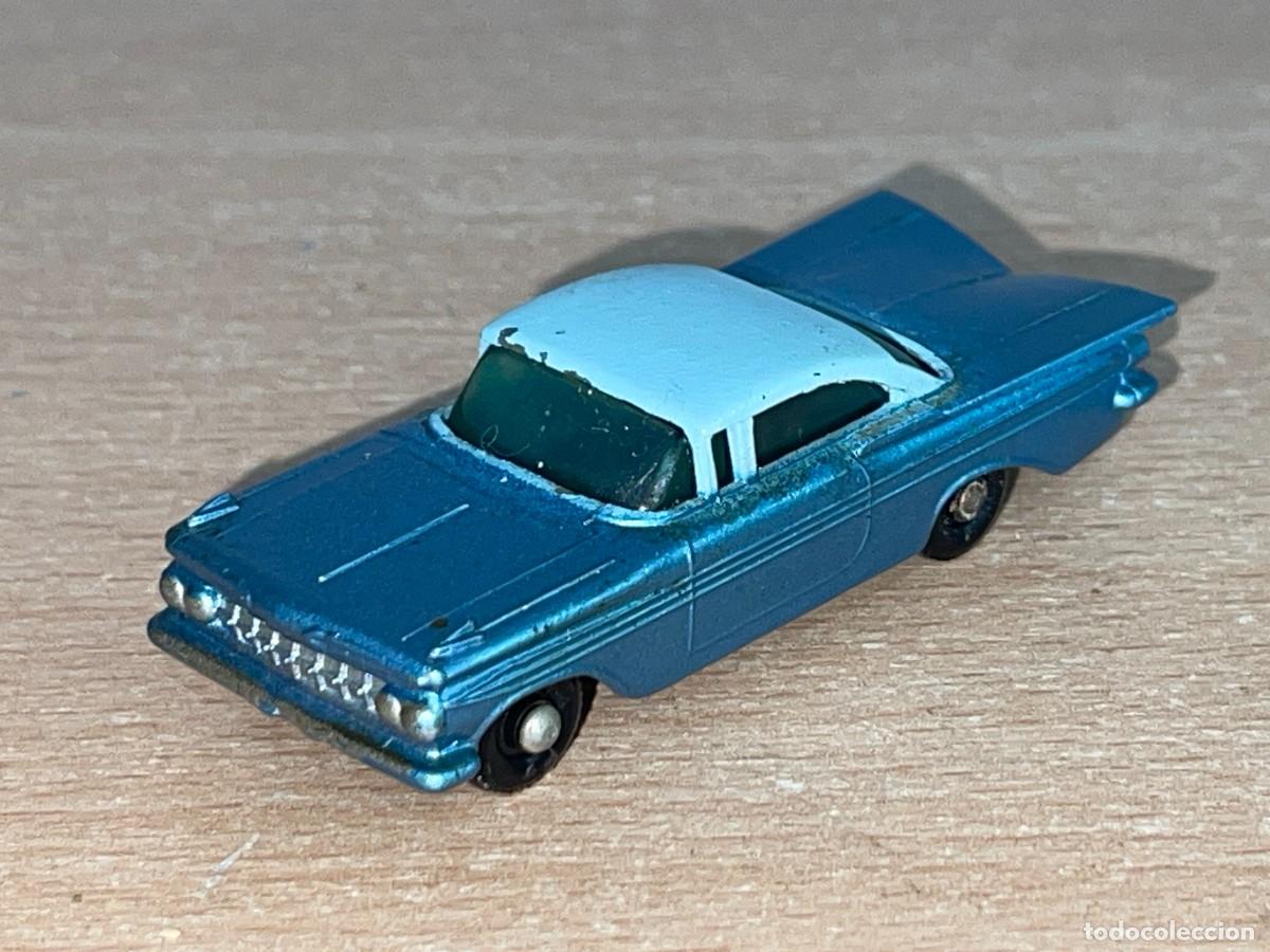 Coches a escala Matchbox: 521 Antiguo coche Matchbox Lesney Chevrolet Impala N&ordm; 57 azul a&ntilde;os 60 Made in England die-cast metal