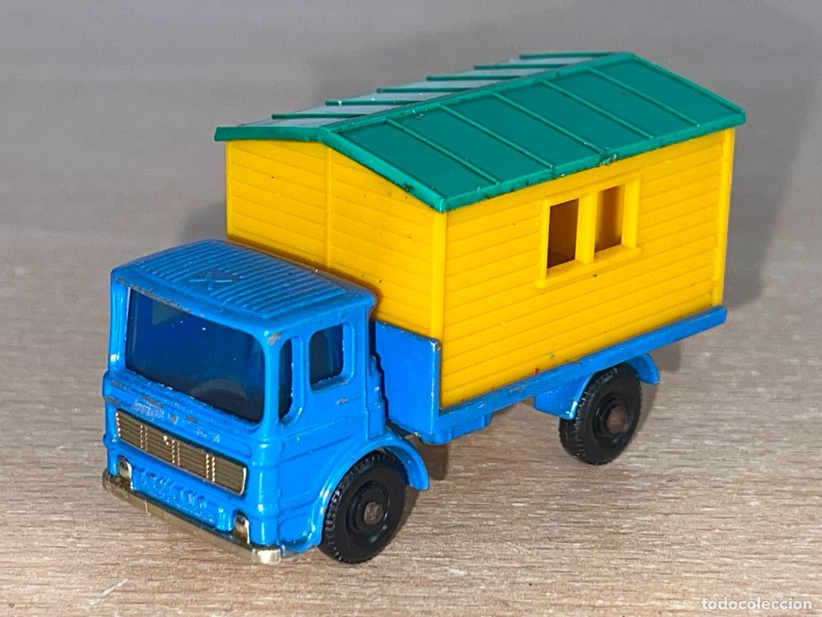 Coches a escala Matchbox: 605 Antiguo cami&oacute;n Lesney Matchbox Series Leyland Site Hut Truck N&ordm; 60 a&ntilde;os 60 Made England die-cast