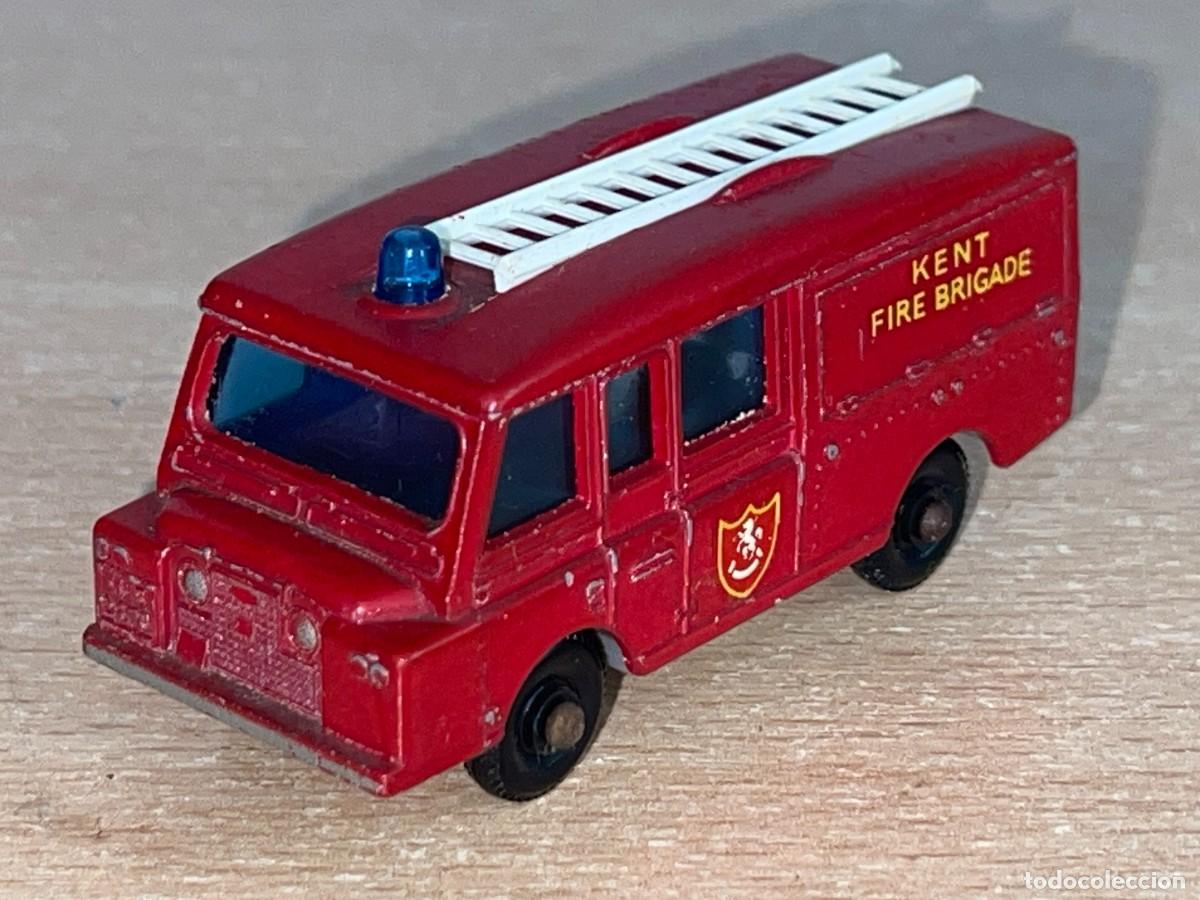 Coches a escala Matchbox: 616- Antiguo cami&oacute;n Lesney Matchbox Series Land Rover Fire Truck N&ordm; 57 Bomberos a&ntilde;os 60 Made England