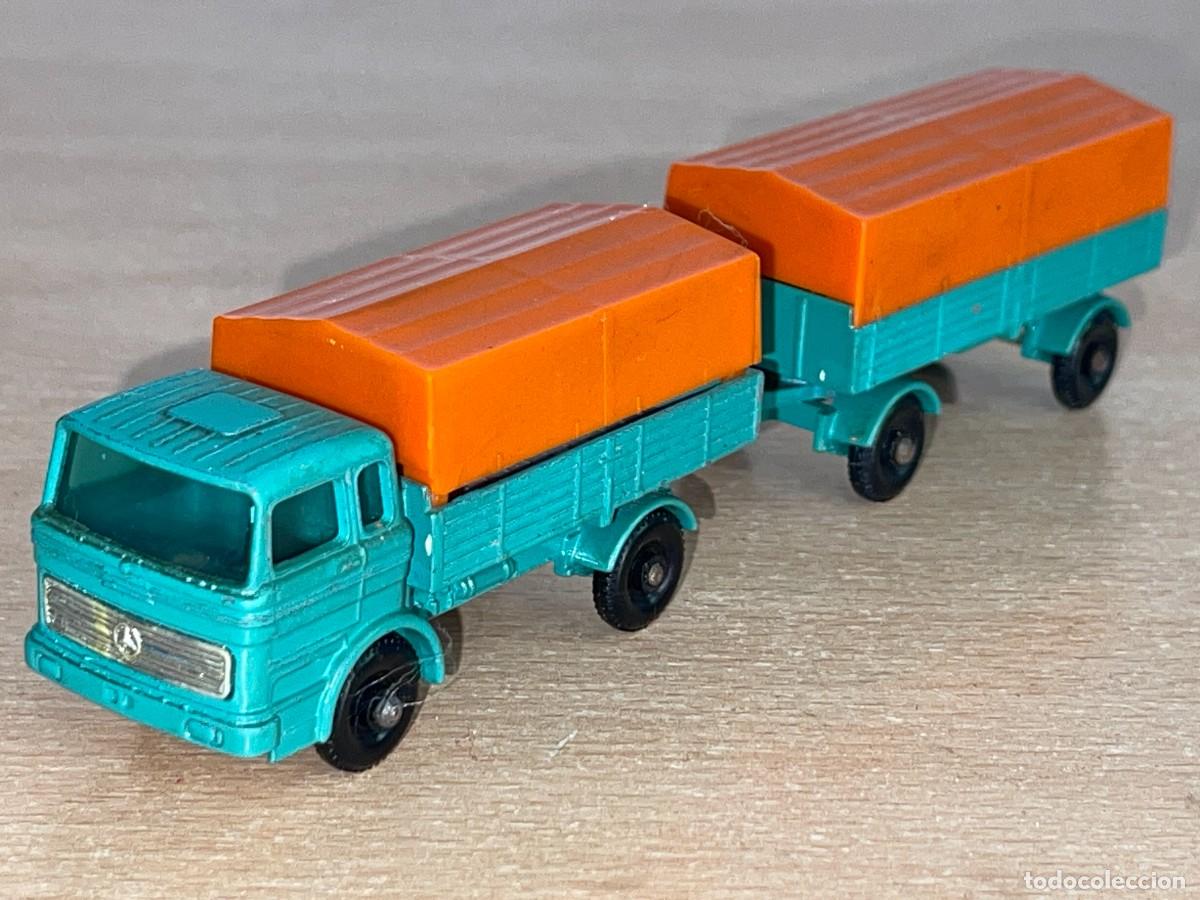 Coches a escala Matchbox: 623 Antiguo cami&oacute;n Lesney Matchbox Series Mercedes Truck N&ordm; 1 + Trailer N&ordm; 2 a&ntilde;os 60 Made in England