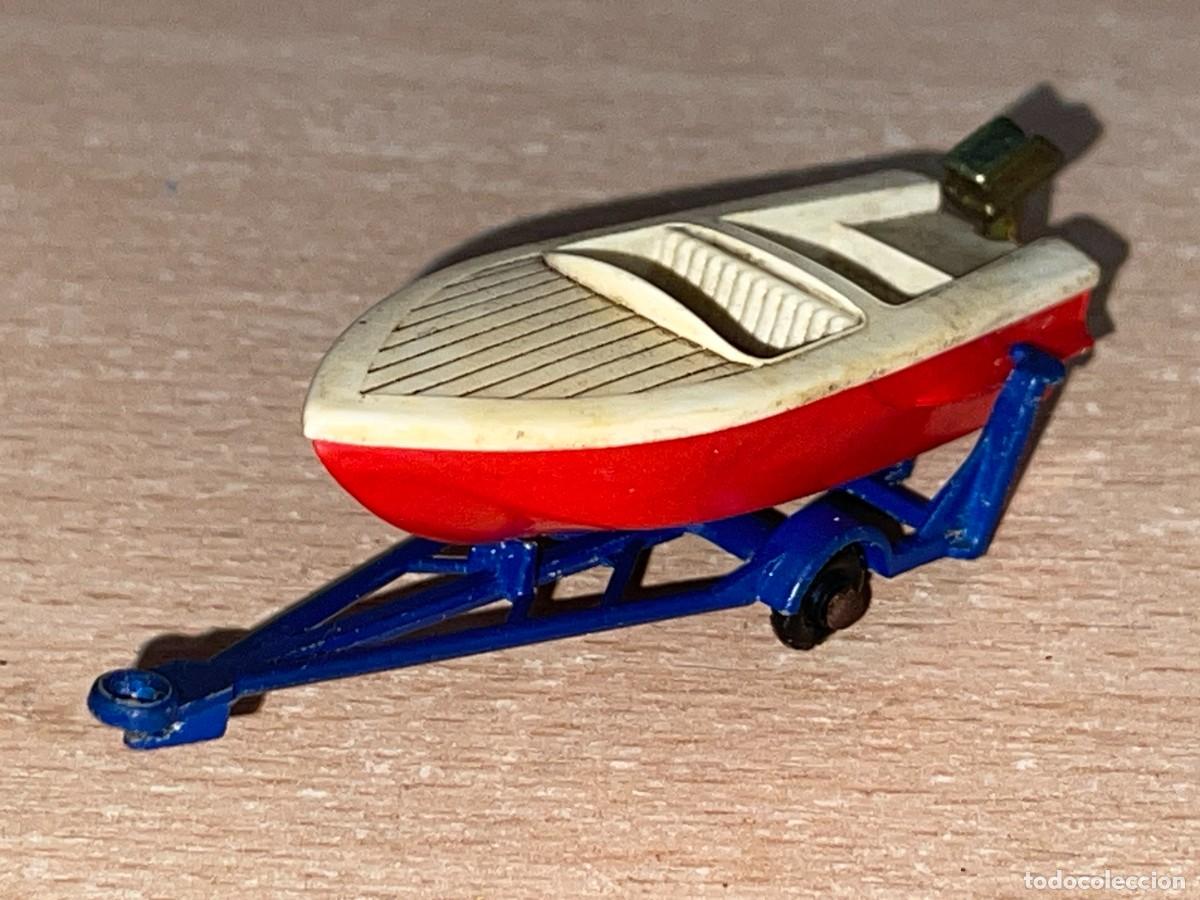 Coches a escala Matchbox: 630- Antiguo Lesney Matchbox Series Remolque + Lancha Fuera Borda N&ordm; 48 a&ntilde;os 60 Made in England