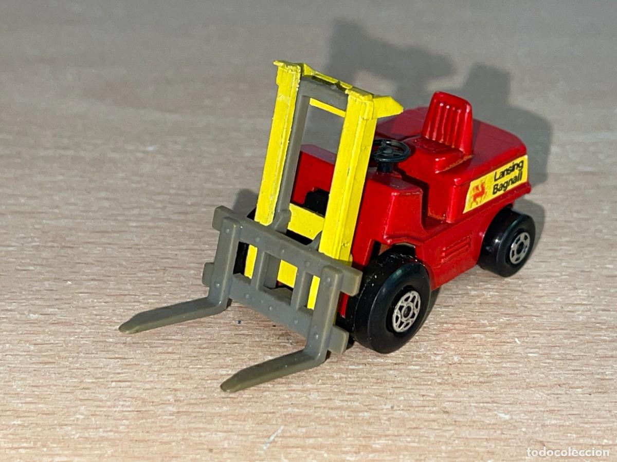 Coches a escala Matchbox: 672- Antiguo toro Lesney Matchbox Superfast Fork Lift Truck Lansing Bagnall N&ordm; 15 1972 Made England