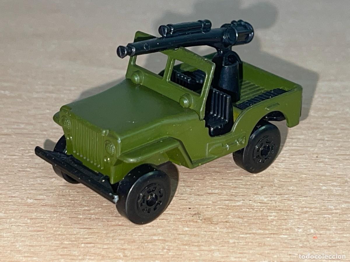 Coches a escala Matchbox: 692- Antiguo veh&iacute;culo Lesney Matchbox Superfast Jeep con Ca&ntilde;&oacute;n N&ordm; 38 a&ntilde;o 1976 Made in England