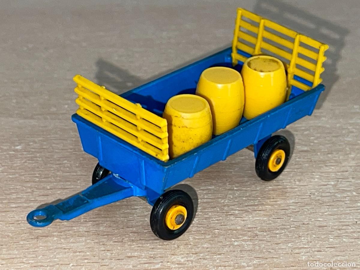 Coches a escala Matchbox: 703- Antiguo remolque Lesney Matchbox Series Hay Trailer azul N&ordm; 40 a&ntilde;os 60 Made in England die-cast