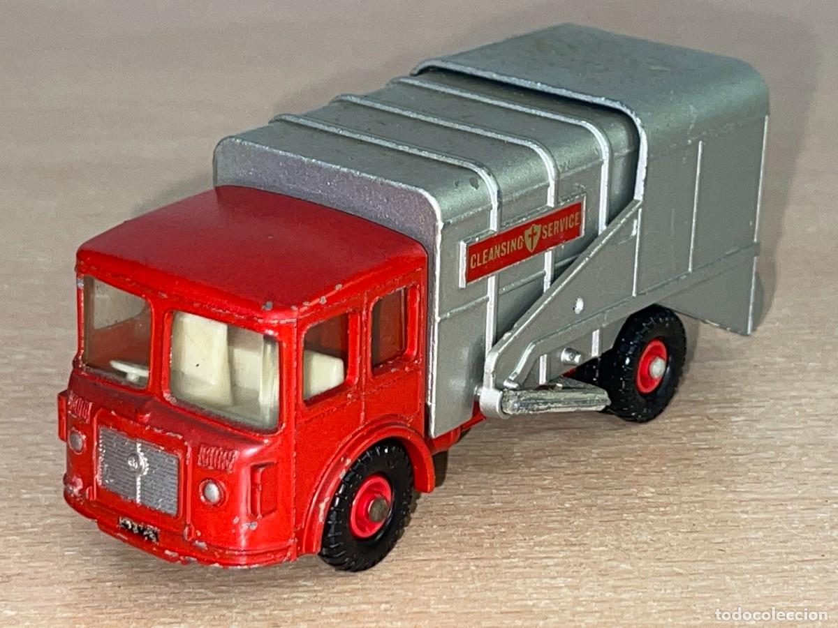 Coches a escala Matchbox: 726- Antiguo cami&oacute;n de basura Lesney Matchbox Series King Size Refuse Truck N&ordm; K-7 a&ntilde;os 60 England