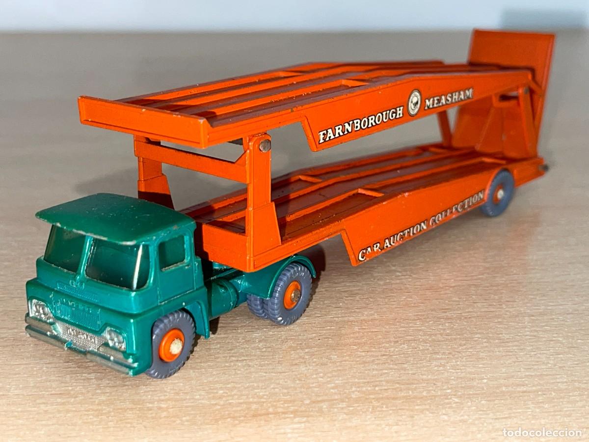 Coches a escala Matchbox: 730- Antiguo cami&oacute;n porta-coches Lesney Matchbox Major Pack Guy Warrior Tractor N&ordm; 8 a&ntilde;os 60 England