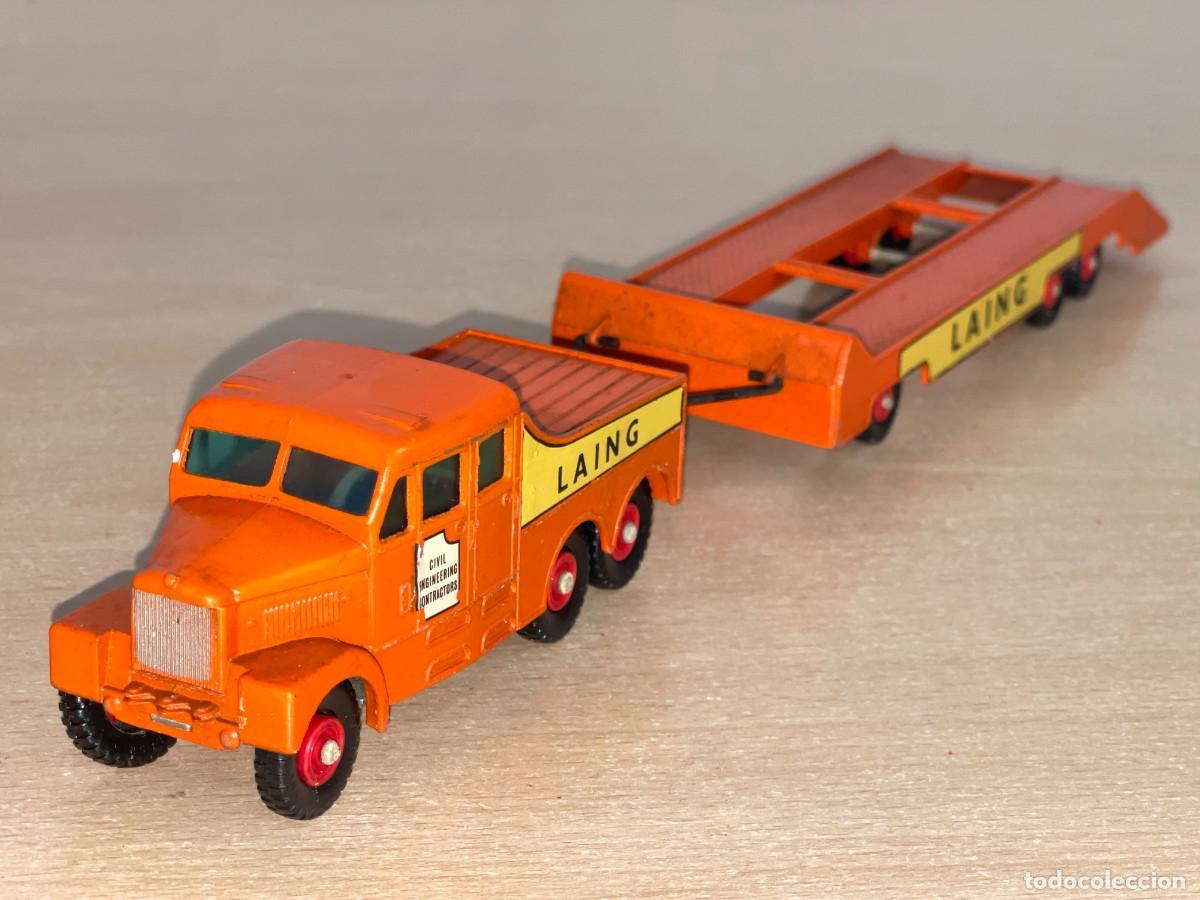 Coches a escala Matchbox: 734- Antiguo cami&oacute;n Lesney Matchbox King Size Scammell 6X6 Tractor + Trailer Laing N&ordm; K-8 a&ntilde;os 60