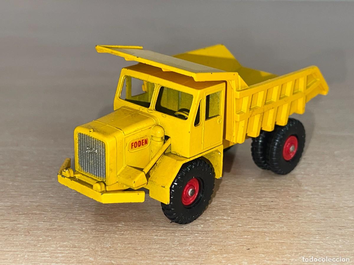 Coches a escala Matchbox: 738- Antiguo cami&oacute;n volquete Lesney Matchbox Series King Size Foden Dumper Truck N&ordm; 5 a&ntilde;os 60