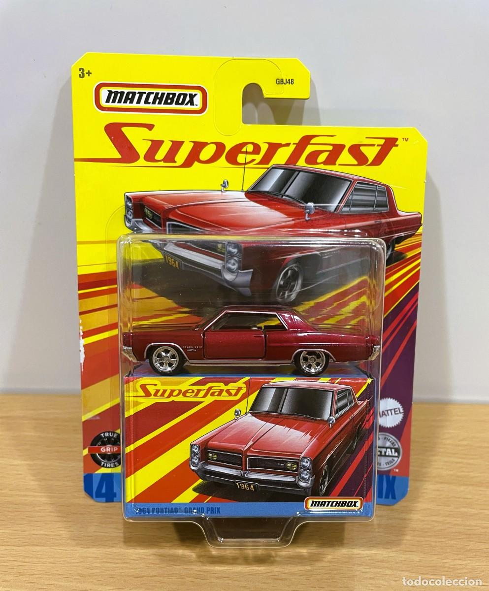 Coches a escala Matchbox: COCHE MATCHBOX SUPERFAST 1/64 n&ordm; 14 - 1964 PONTIAC GRAND PRIX. MATTEL, 2020