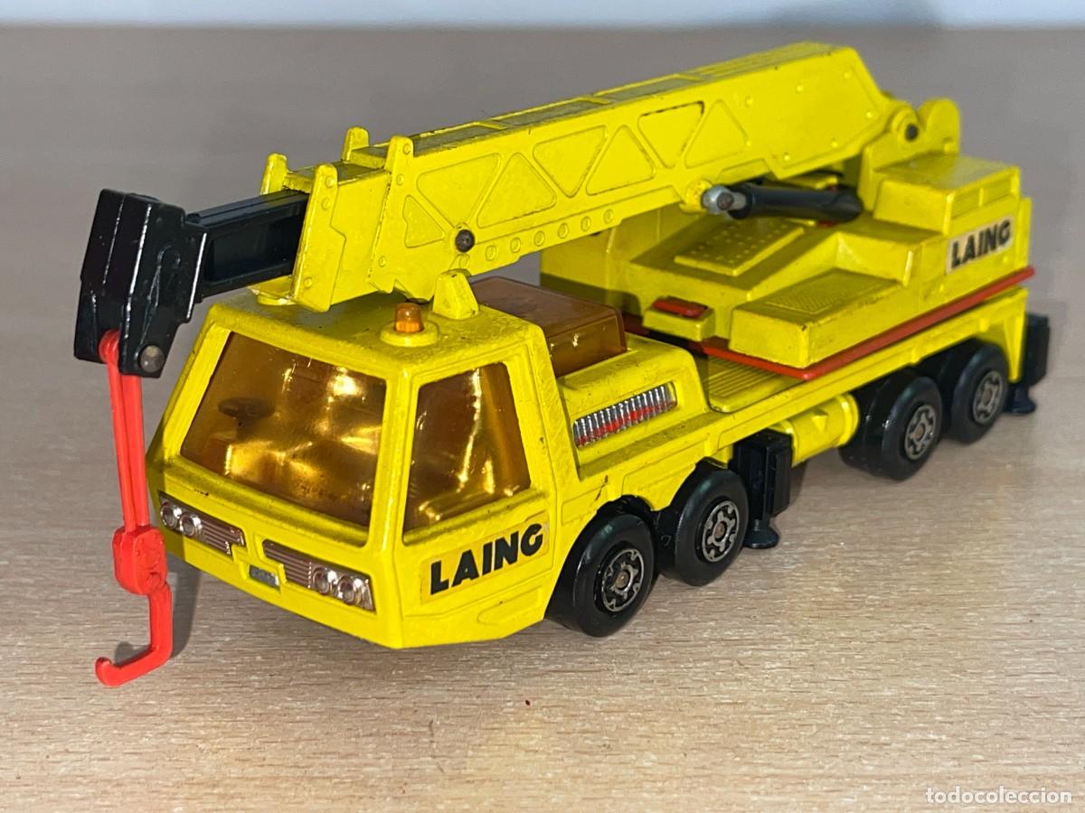 Coches a escala Matchbox: 759 Antiguo cami&oacute;n gr&uacute;a Lesney Matchbox Super Kings Hercules Mobile Crane Laing N&ordm; K-12 1974 England