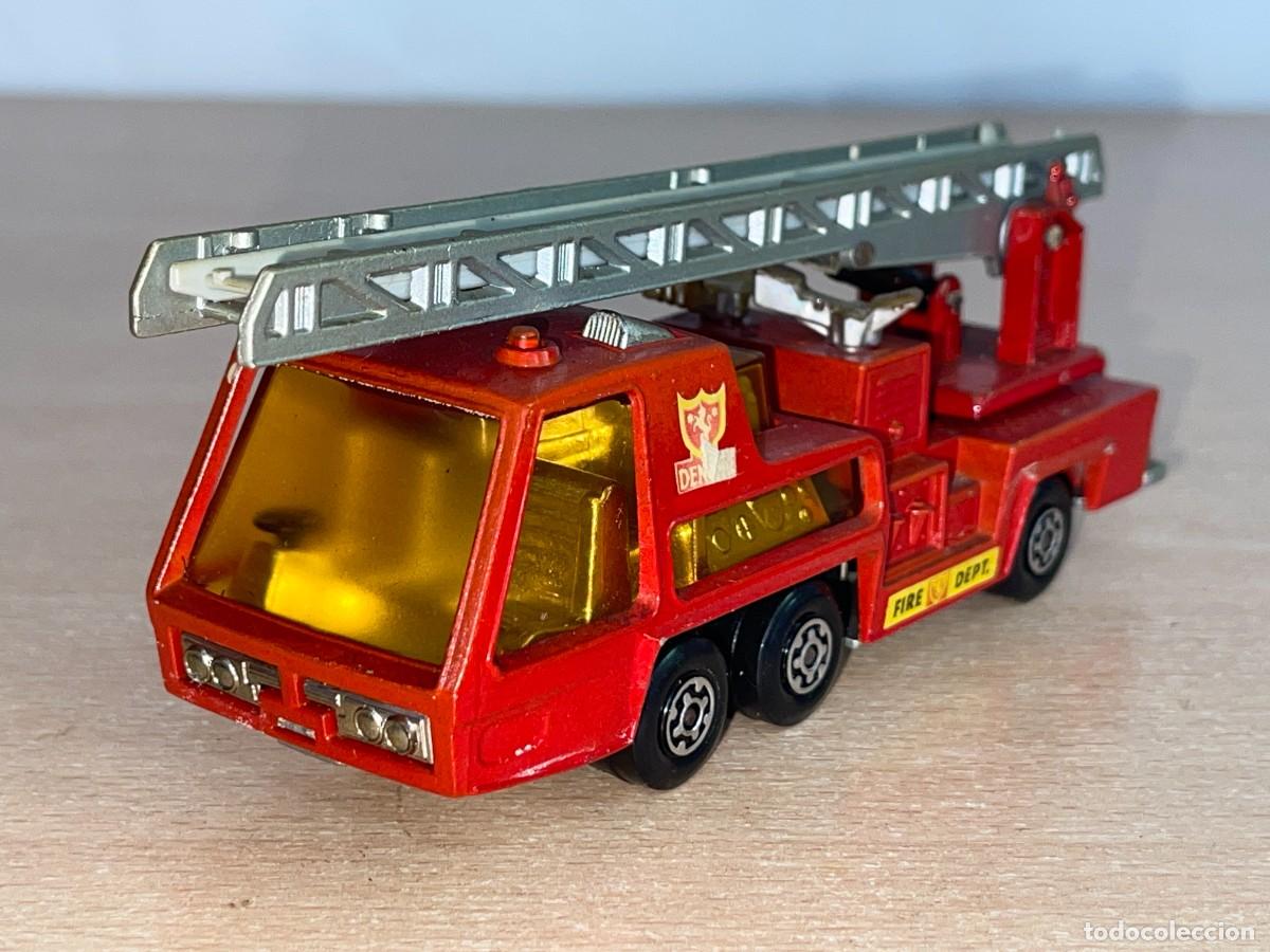 Coches a escala Matchbox: 760- Antiguo cami&oacute;n bomberos Lesney Matchbox Super Kings Fire Tender N&ordm; K-9 a&ntilde;o 1972 Made in England
