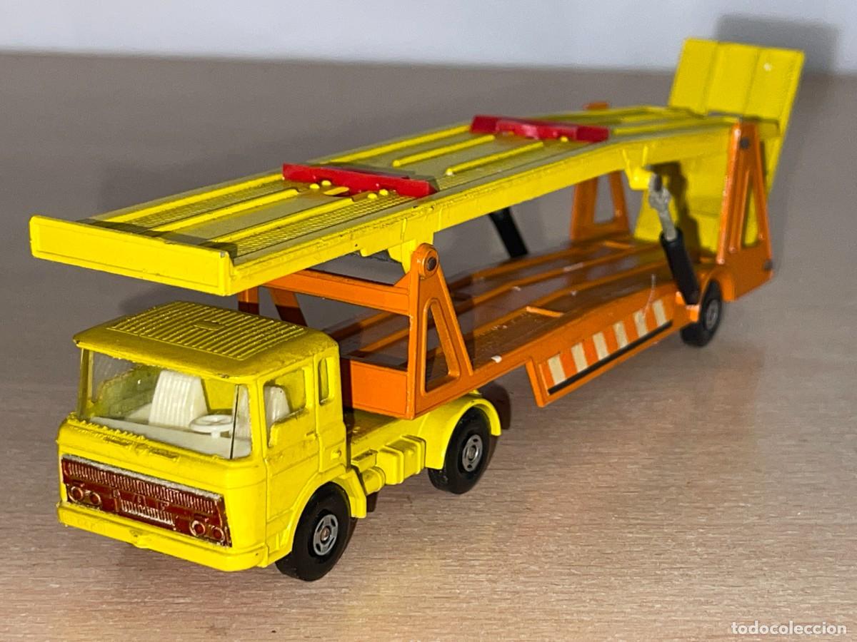Coches a escala Matchbox: 766- Antiguo cami&oacute;n porta-coches Lesney Matchbox Super Kings DAF Car Transporter K-11 a&ntilde;o 1970
