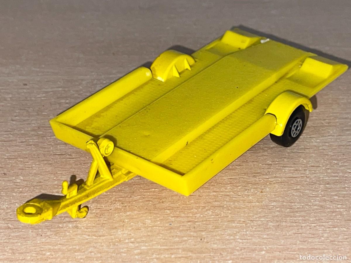 Coches a escala Matchbox: 773- Antiguo remolque Lesney Matchbox King Size Trailer amarillo K-28 a&ntilde;o 1970 Made in England