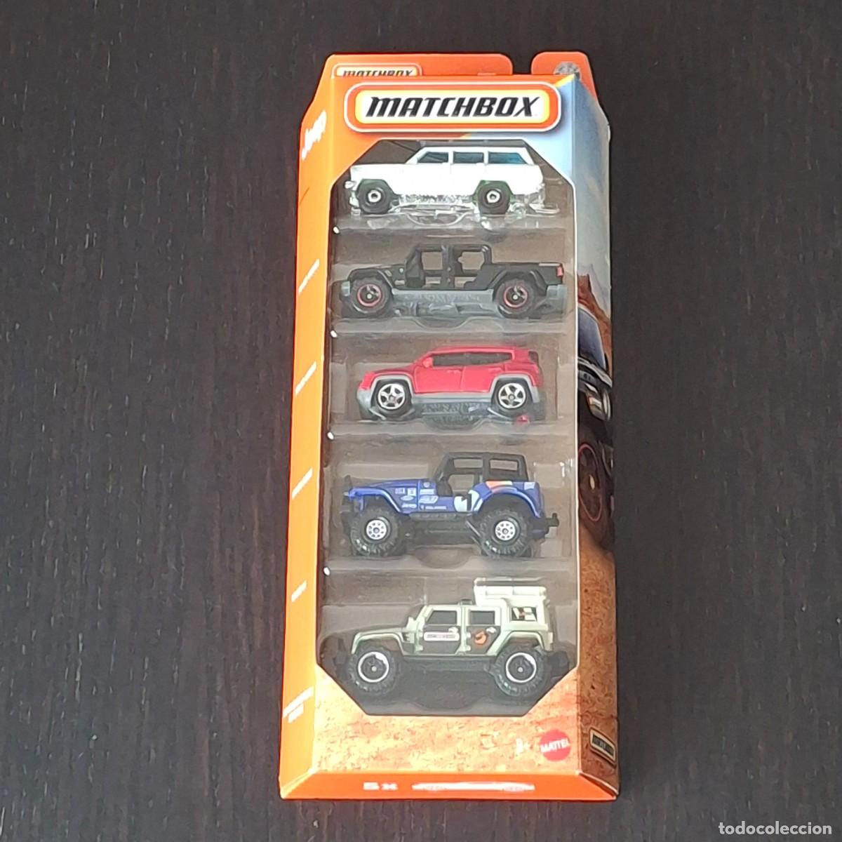 Coches a escala Matchbox: MATCHBOX 2026 - JEEP PACK 5 COCHES - 1964 WAGONEER 2020 GLADIATOR 2019 RENEGADE 1960 4x4 SUPERLIFT