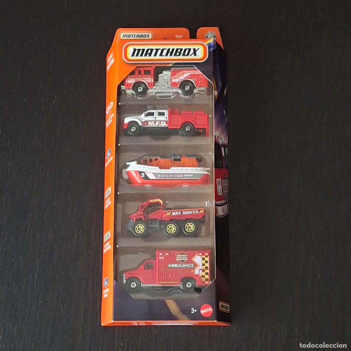 Coches a escala Matchbox: MATCHBOX 2026 - RESCUE PACK 5 COCHES - PRICE ARROW XT FORD F-550 SUPER DUTY 350 AMBULANCE TRACKER