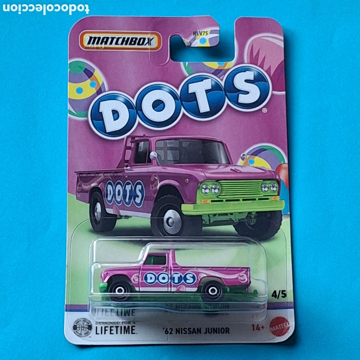 Coches a escala Matchbox: MATCHBOX 2026 CANDY SERIES - &acute;62 NISSAN JUNIOR DOTS - NUEVO EN BLISTER - 1/64