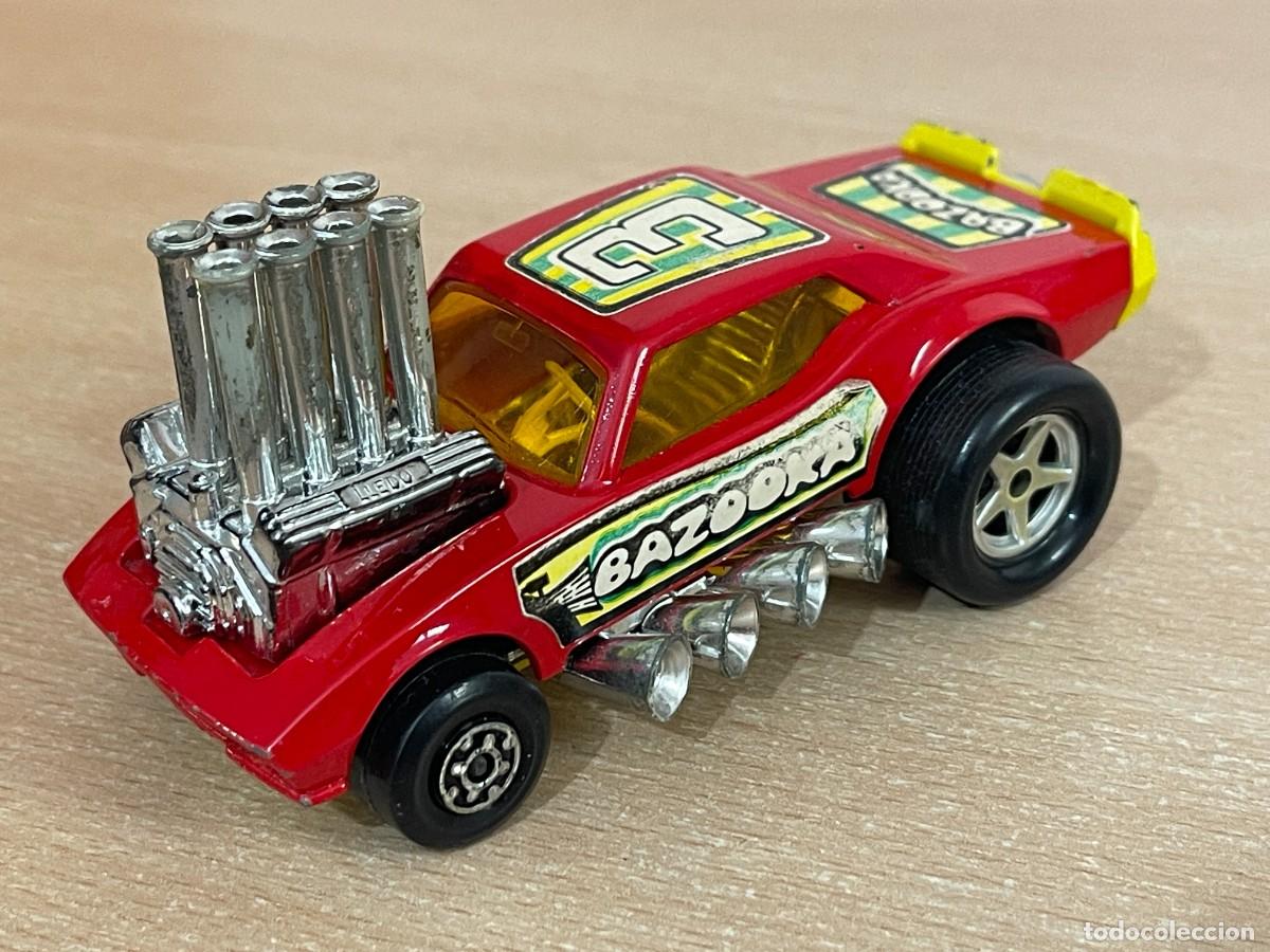 Coches a escala Matchbox: 779 Antiguo coche Matchbox BAZOOKA K-43/44 Rojo 1973 Ford Mustang Made in England Speed Kings Lesney