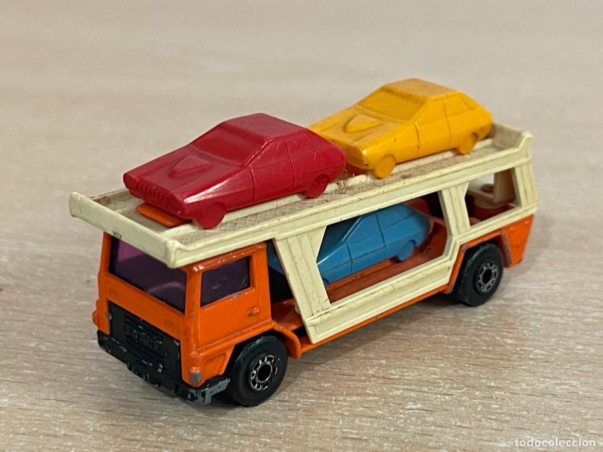 Auto in scala Matchbox: 791- Antiguo cami&oacute;n Matchbox Superfast Car Transporter N&ordm; 11 1976 Made England Lesney chasis negro