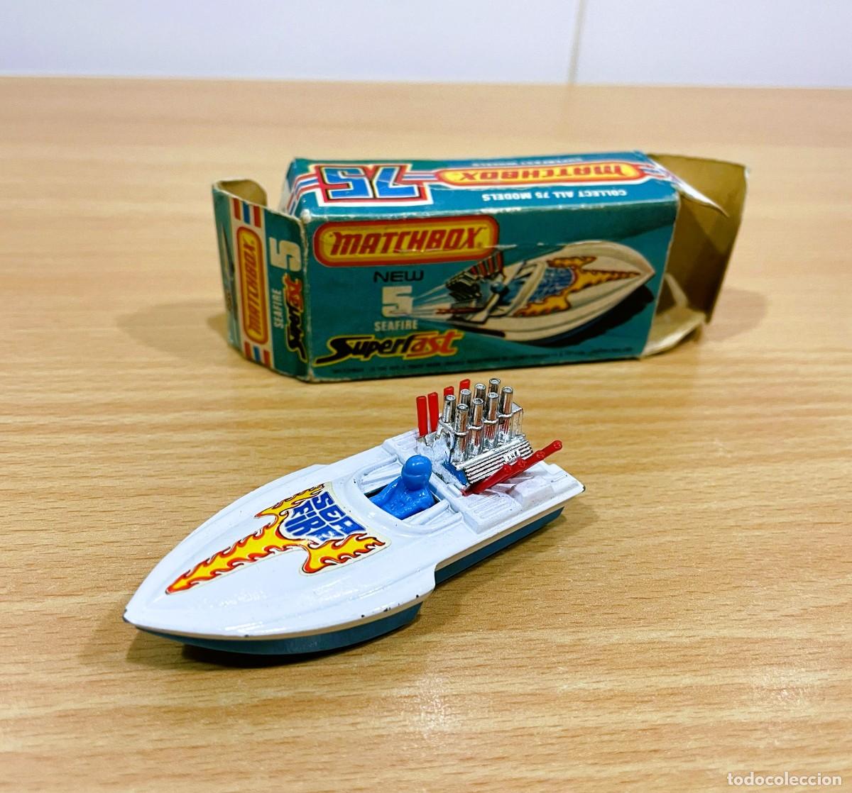 Coches a escala Matchbox: LANCHA MATCHBOX SUPERFAST 1/64 n&ordm; 5 - SEAFIRE. LESNEY, 1975. CON CAJA