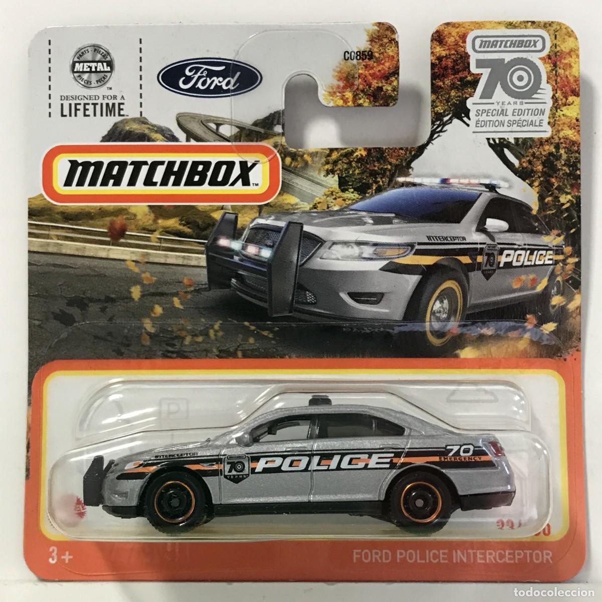 Coches a escala Matchbox: MATCHBOX FORD POLICE INTERCEPTOR GRIS CLARO (5), TIPO HOT WHEELS MB