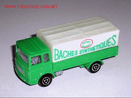 Coches a escala: Cami&oacute;n Saviem Baches, fabricado en metal y pl&aacute;stico, esc. aprox. 1/100. Majorette, a&ntilde;os 70-80.