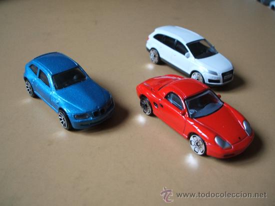 Coches a escala: bmw z3 coupe de majorette,porsche boxster s de realtoy,audi q7 de realtoy.escala 1:64 aprox
