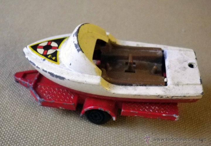 Coches a escala: COCHE METAL, GUISVAL, LANCHA, FUERABORDA CON REMOLQUE,  9 X 4.5  X 4 CM