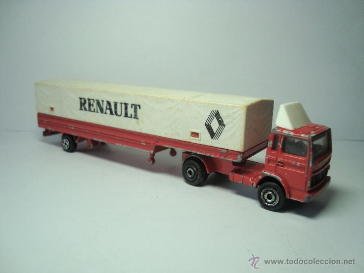 Coches a escala: ANTIGUO CAMION TRAILER RENAULT SERVICIO RENAULT DE MAJORETTE 1,64