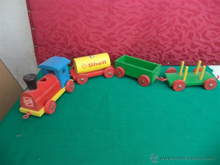 Coches a escala: tren de madera publicidad - Foto 1