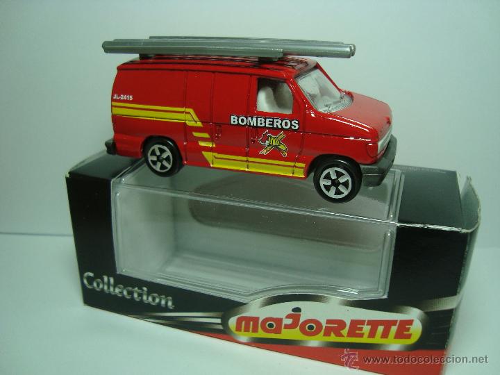 Coches a escala: FURGONETA FORD ECONOLINE BOMBEROS ESPA&Ntilde;A DE MAJORETTE 1,64 EDICION ESPECIAL NUEVO CAJA